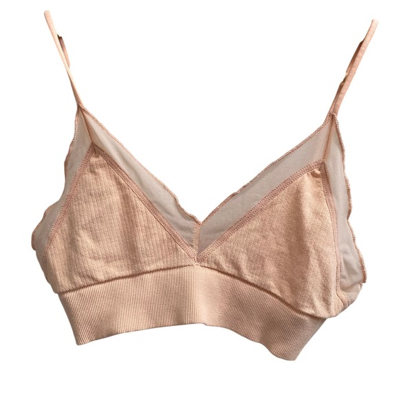 NEW Free People Charlee Braless‎ Mesh Detail Blush XS/S - Picture 3 of 5